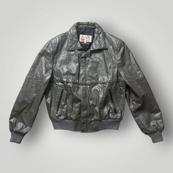 Vintage Sears The Leather Shop Genuine Leather Bomber Jacket Men 44R Argentina